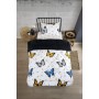 ETE HOMETEX TEK KİŞİLİK LÜX WELSOFT YORGAN SETİ KELEBEK ANTRASİT 155X215CM 8696474231929